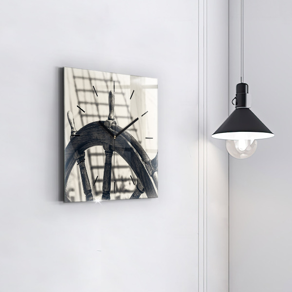 Square wall clock Ancient ship