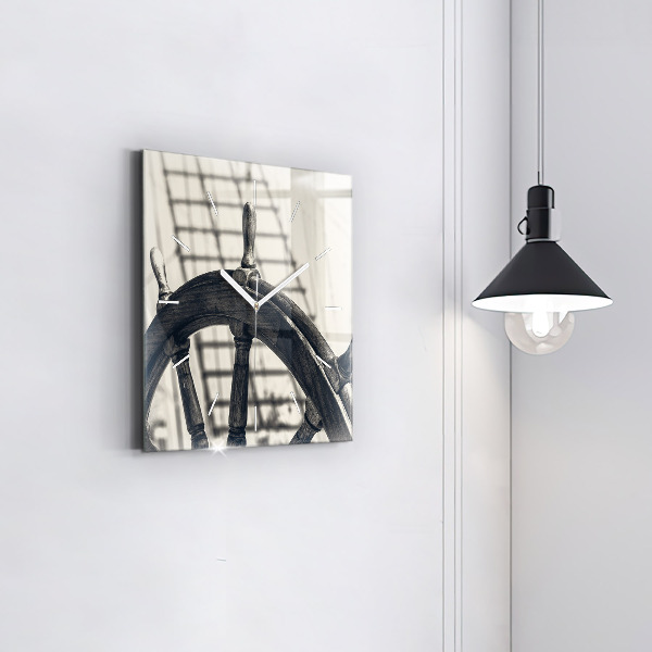 Square wall clock Ancient ship