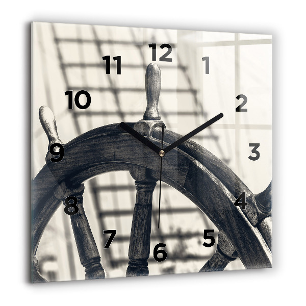 Square wall clock Ancient ship