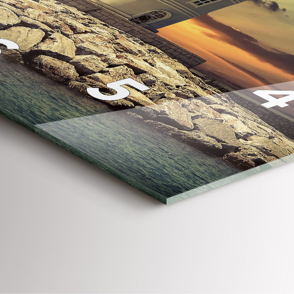 Square wall clock Lighthouse on the water