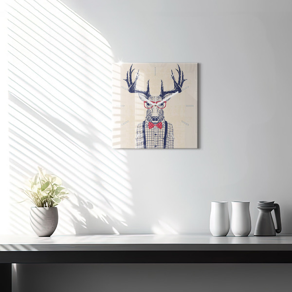Square wall clock Deer in a shirt