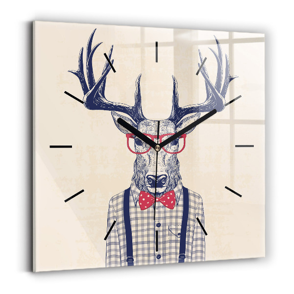 Square wall clock Deer in a shirt