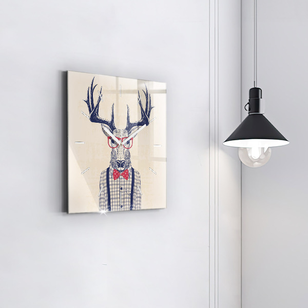 Square wall clock Deer in a shirt