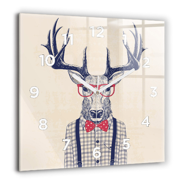 Square wall clock Deer in a shirt