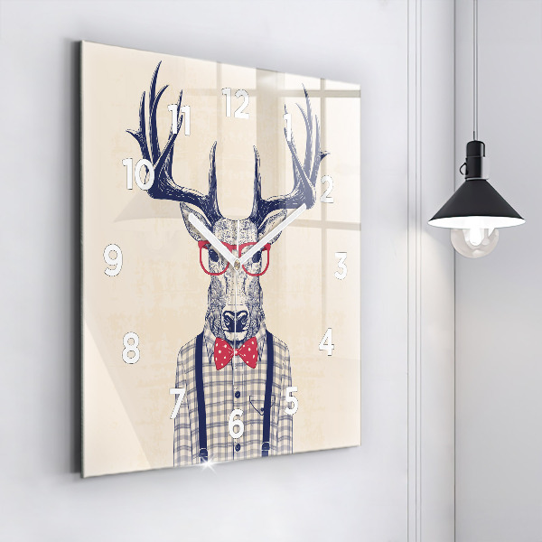 Square wall clock Deer in a shirt
