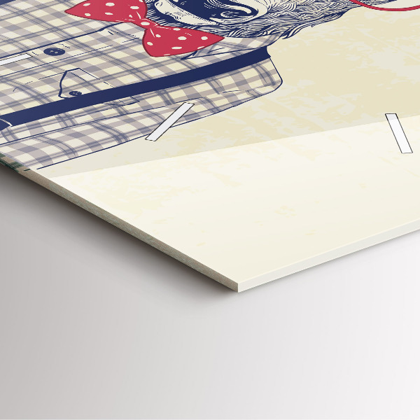 Square wall clock Deer in a shirt