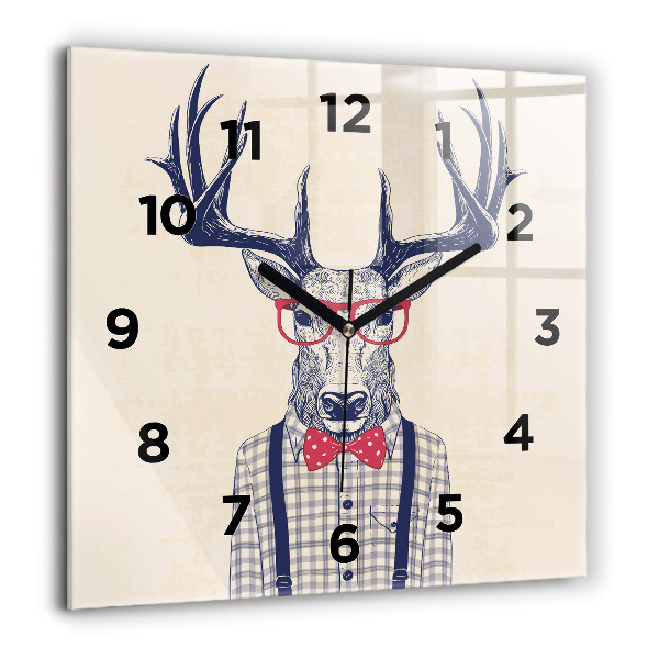 Square wall clock Deer in a shirt