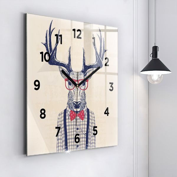 Square wall clock Deer in a shirt