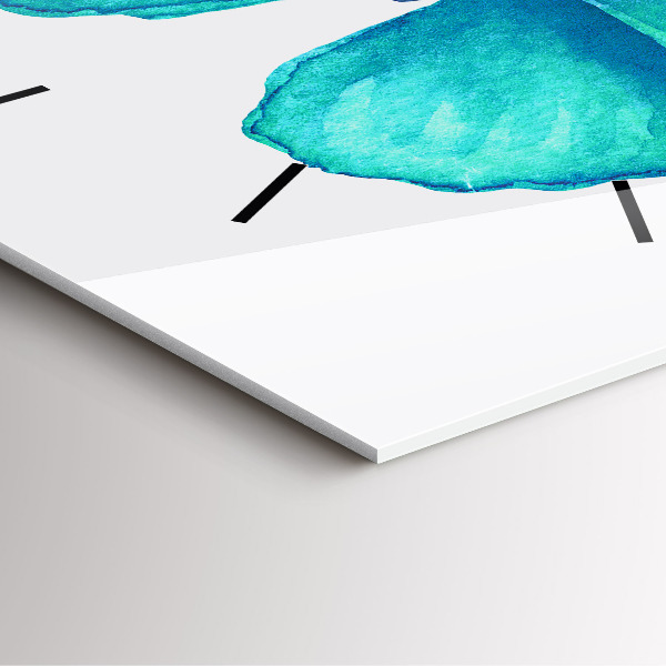 Square wall clock Turquoise Summer Butterfly