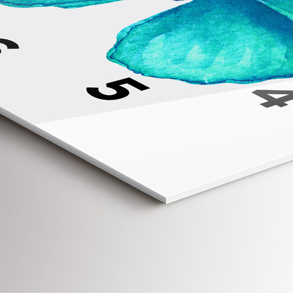 Square wall clock Turquoise Summer Butterfly