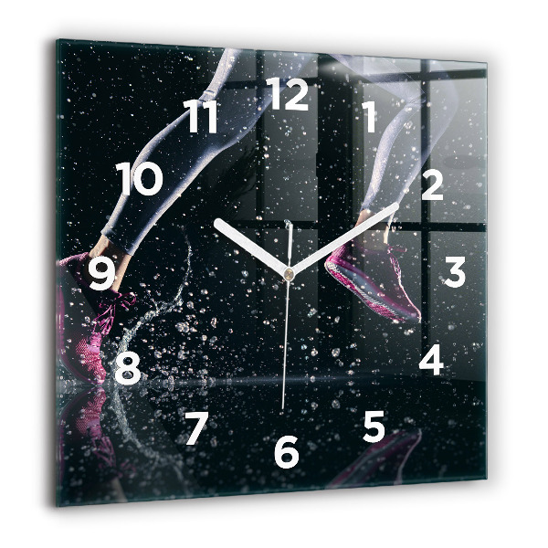 Square wall clock Healthy lifestyle and running