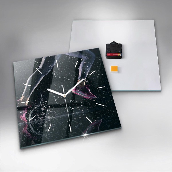 Square wall clock Healthy lifestyle and running