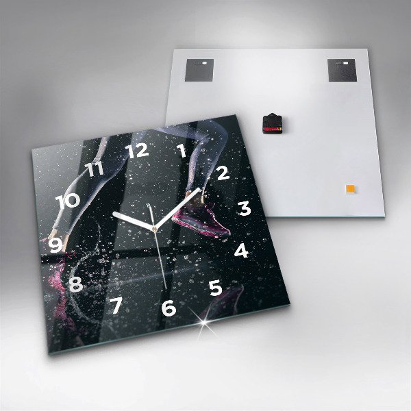 Square wall clock Healthy lifestyle and running