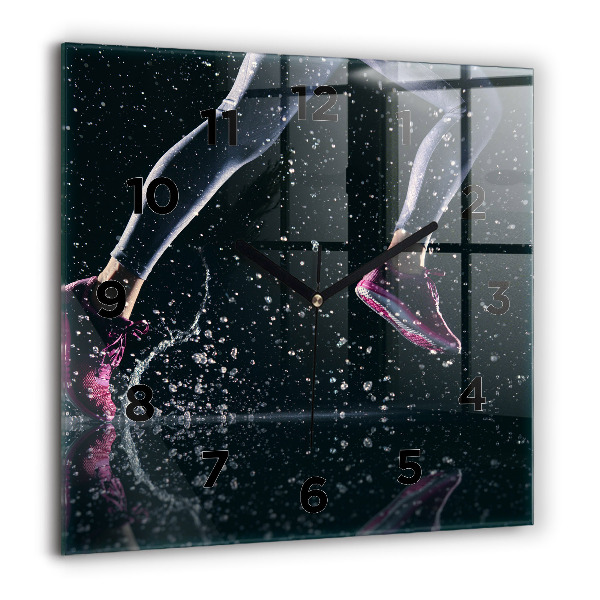 Square wall clock Healthy lifestyle and running