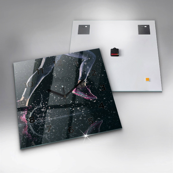 Square wall clock Healthy lifestyle and running