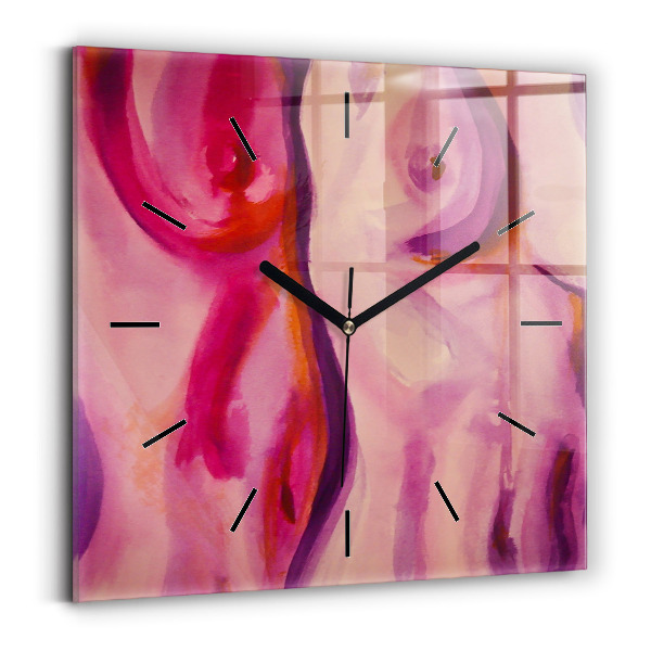 Square wall clock Painting Women