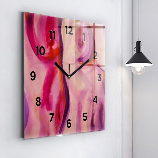 Square wall clock Painting Women