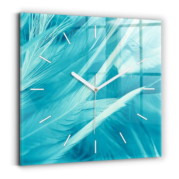 Square wall clock Green turquoise vintage
