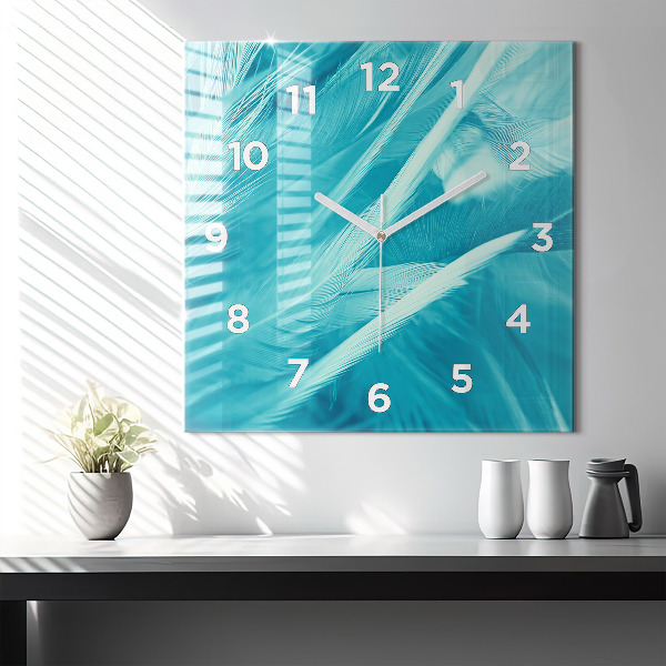 Square wall clock Green turquoise vintage