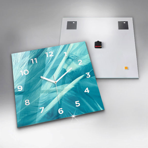 Square wall clock Green turquoise vintage