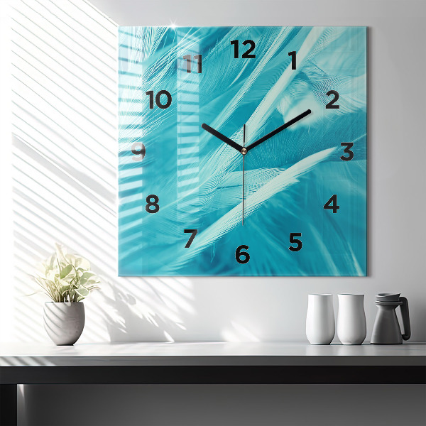 Square wall clock Green turquoise vintage