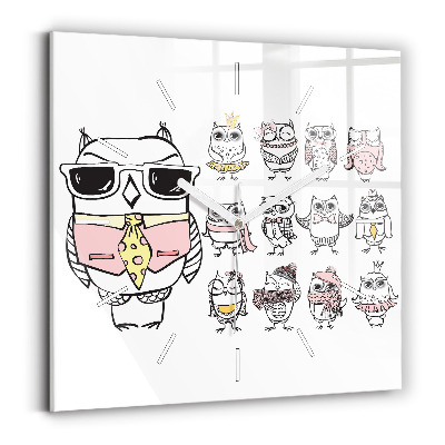 Square wall clock Vintage Owl Poster
