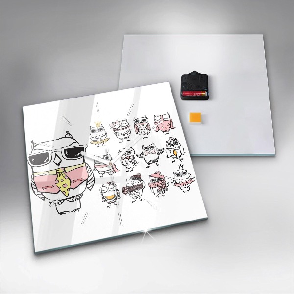 Square wall clock Vintage Owl Poster