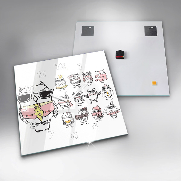 Square wall clock Vintage Owl Poster