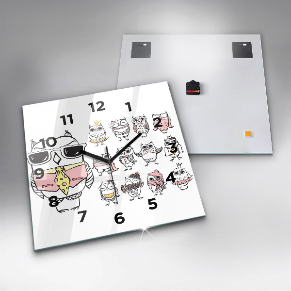 Square wall clock Vintage Owl Poster