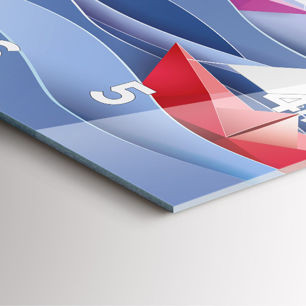 Square wall clock Origami colorful sailboats