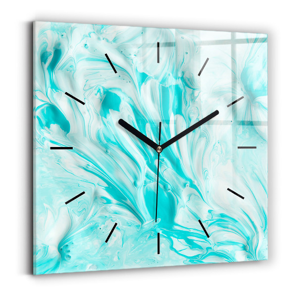 Square wall clock Blue abstraction