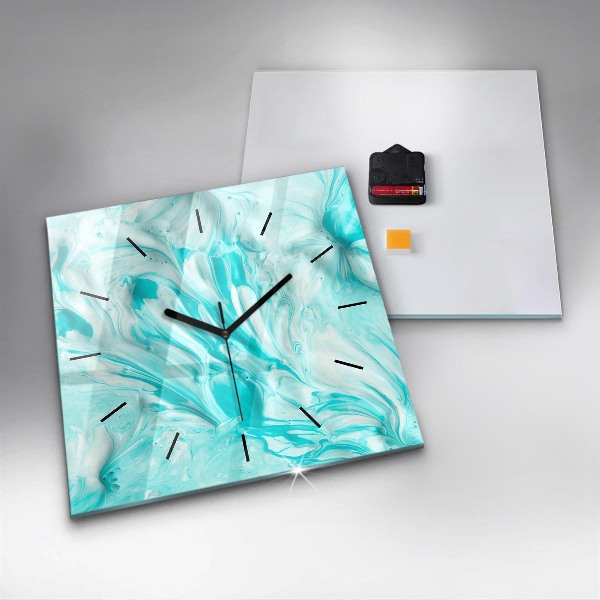 Square wall clock Blue abstraction