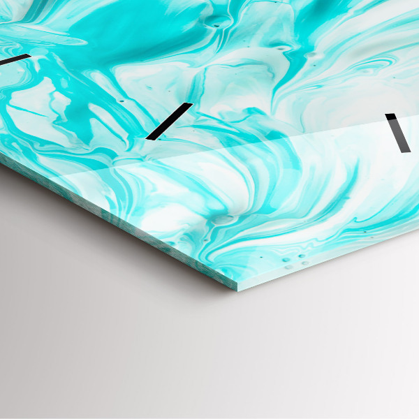 Square wall clock Blue abstraction