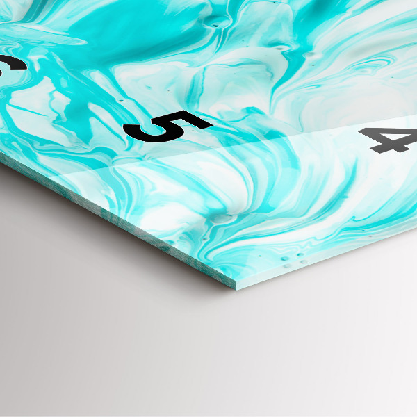 Square wall clock Blue abstraction