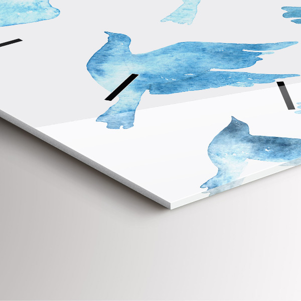 Square wall clock Flying blue birds