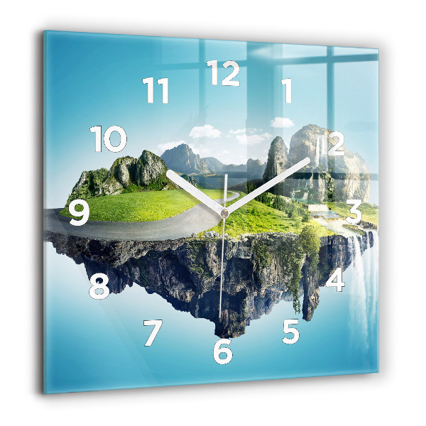 Square wall clock Flying Island