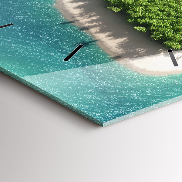 Square wall clock Heart Island