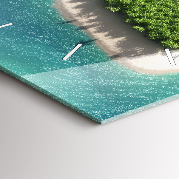 Square wall clock Heart Island