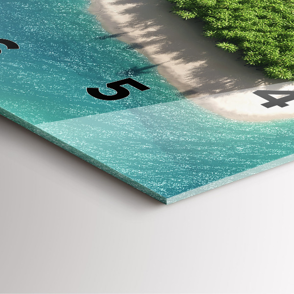 Square wall clock Heart Island