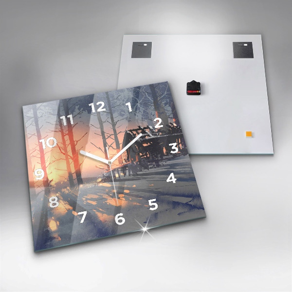 Square wall clock Winter Tree Landscape