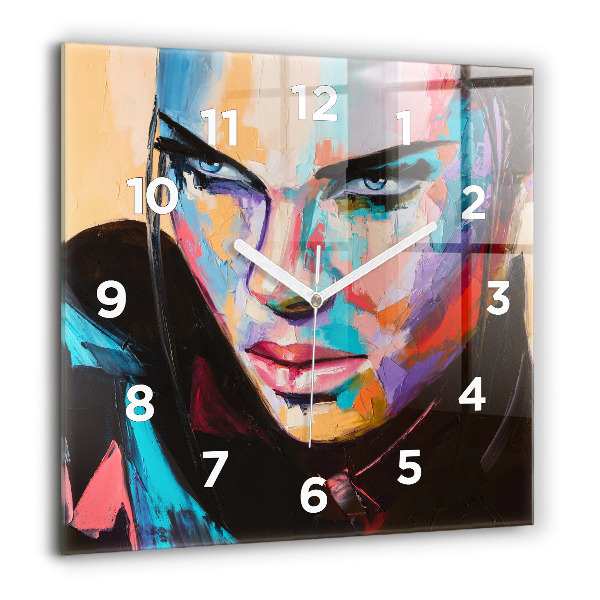 Square wall clock Portrait of a woman