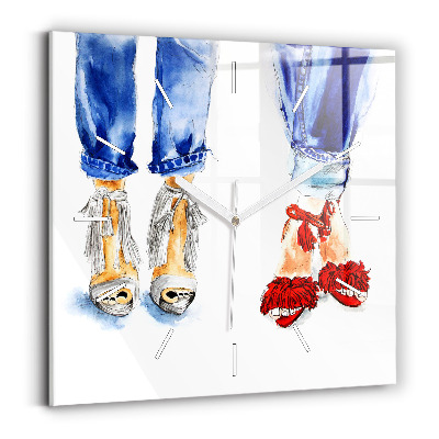 Square wall clock Women's High Heels