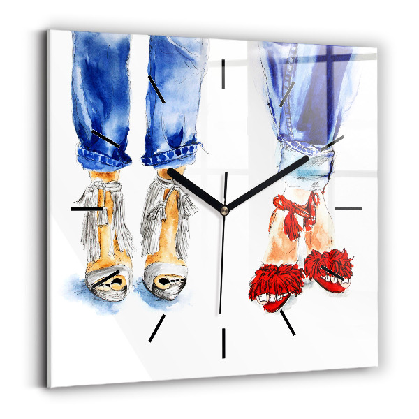 Square wall clock Women's High Heels