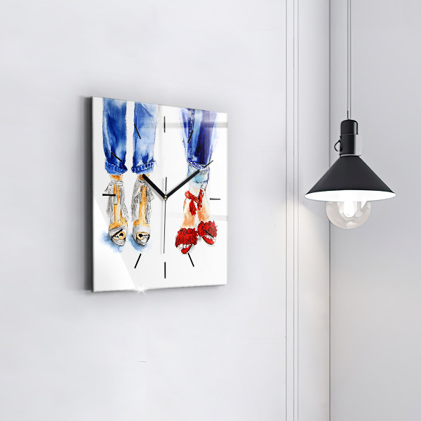 Square wall clock Women's High Heels