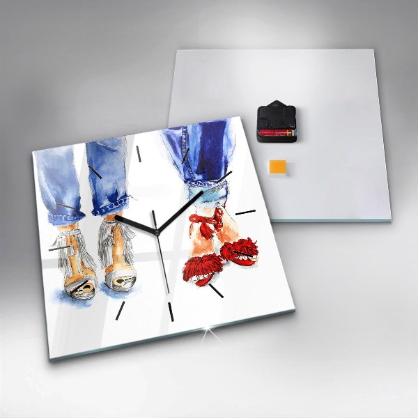 Square wall clock Women's High Heels