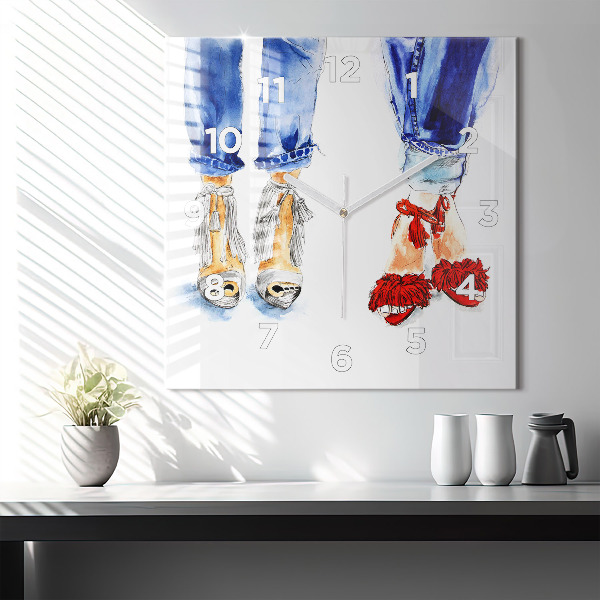 Square wall clock Women's High Heels