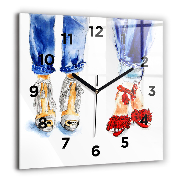 Square wall clock Women's High Heels