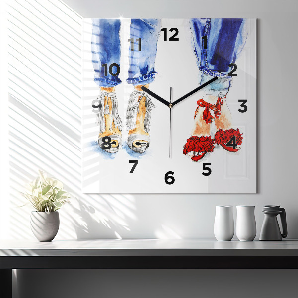 Square wall clock Women's High Heels