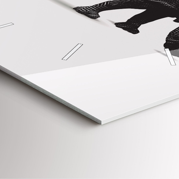 Square wall clock Rhinoceros line art