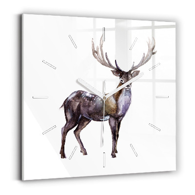 Square wall clock Deer king of the wilderness